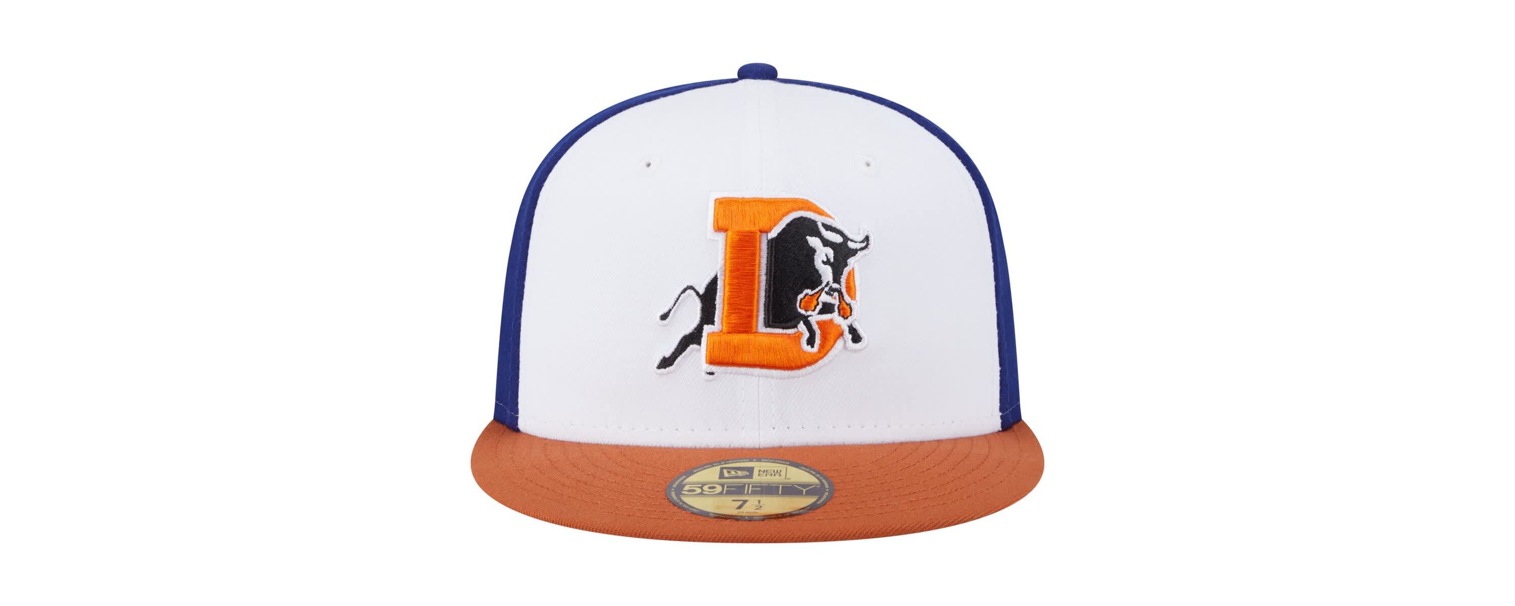 MiLB White/Orange Durham Bulls Authentic Collection 59FIFTY Fitted Hat