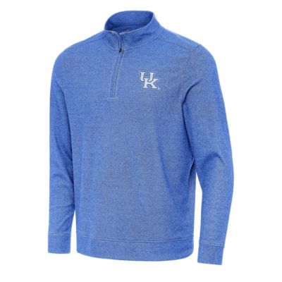 Antigua Men's NCAA Kentucky Wildcats Subtle Quarter-Zip Sweatshirt, XL