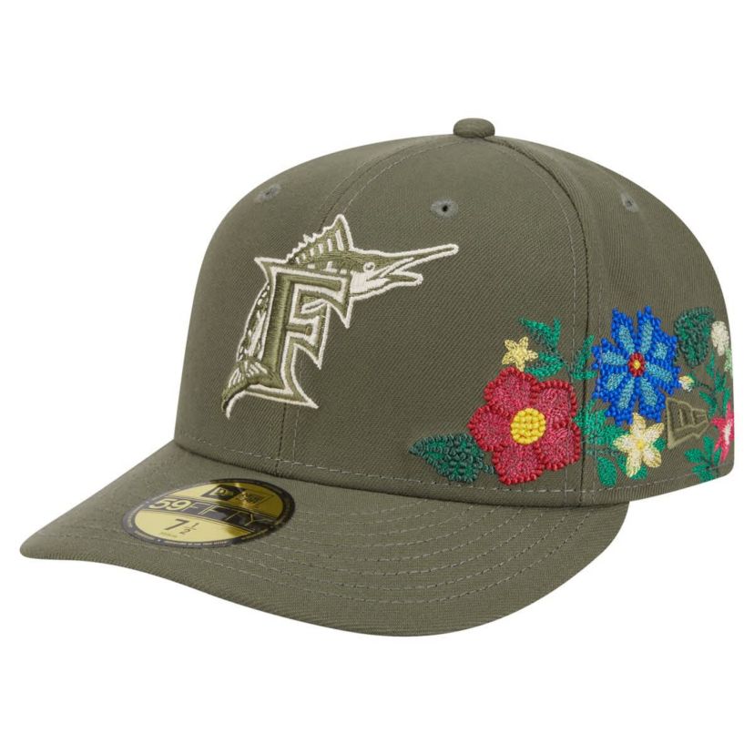 Cooperstown Teams Florida Marlins Cooperstown Collection Tonal Florals 59FIFTY Fitted Hat