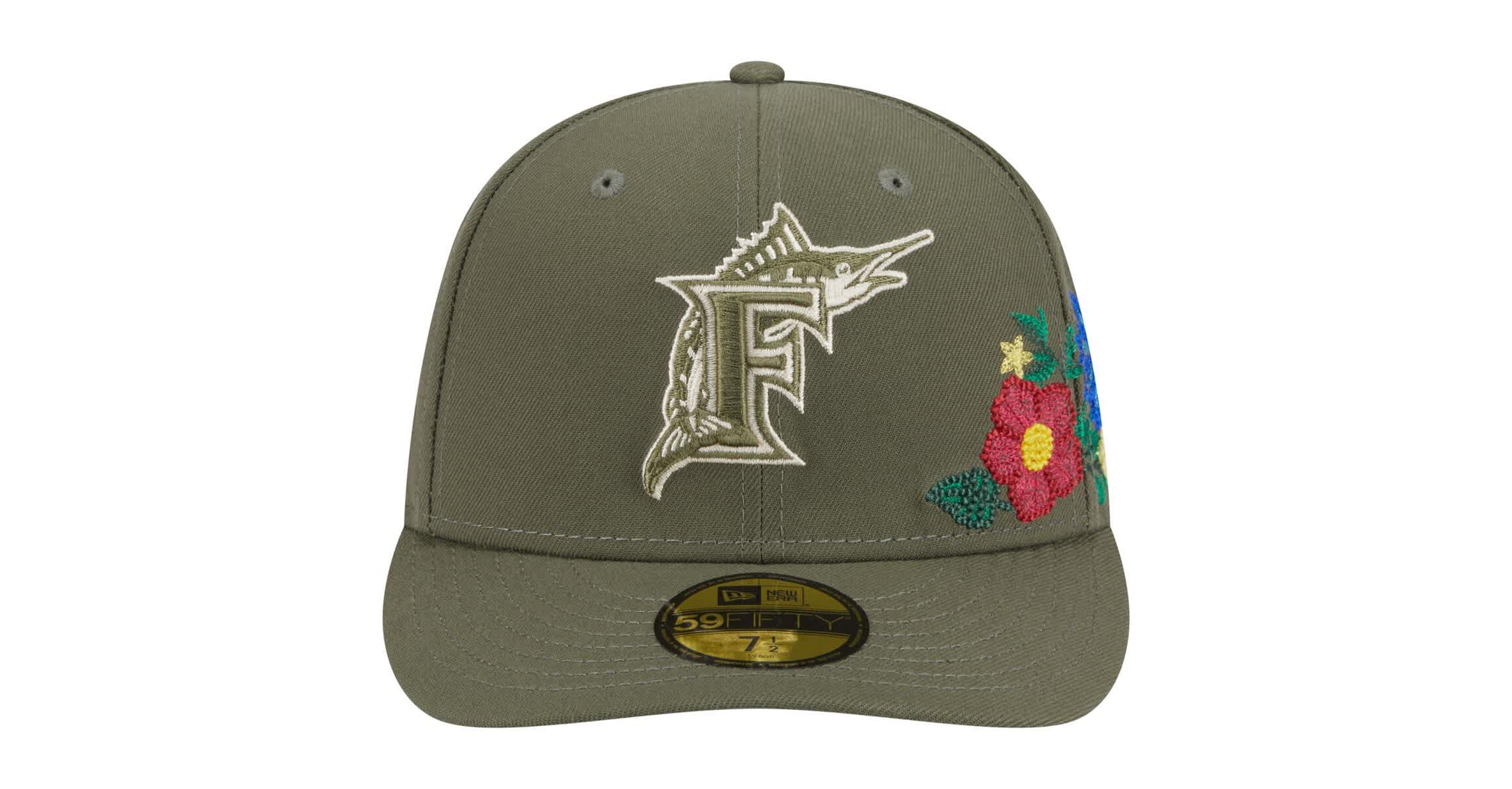 Cooperstown Teams Florida Marlins Cooperstown Collection Tonal Florals 59FIFTY Fitted Hat