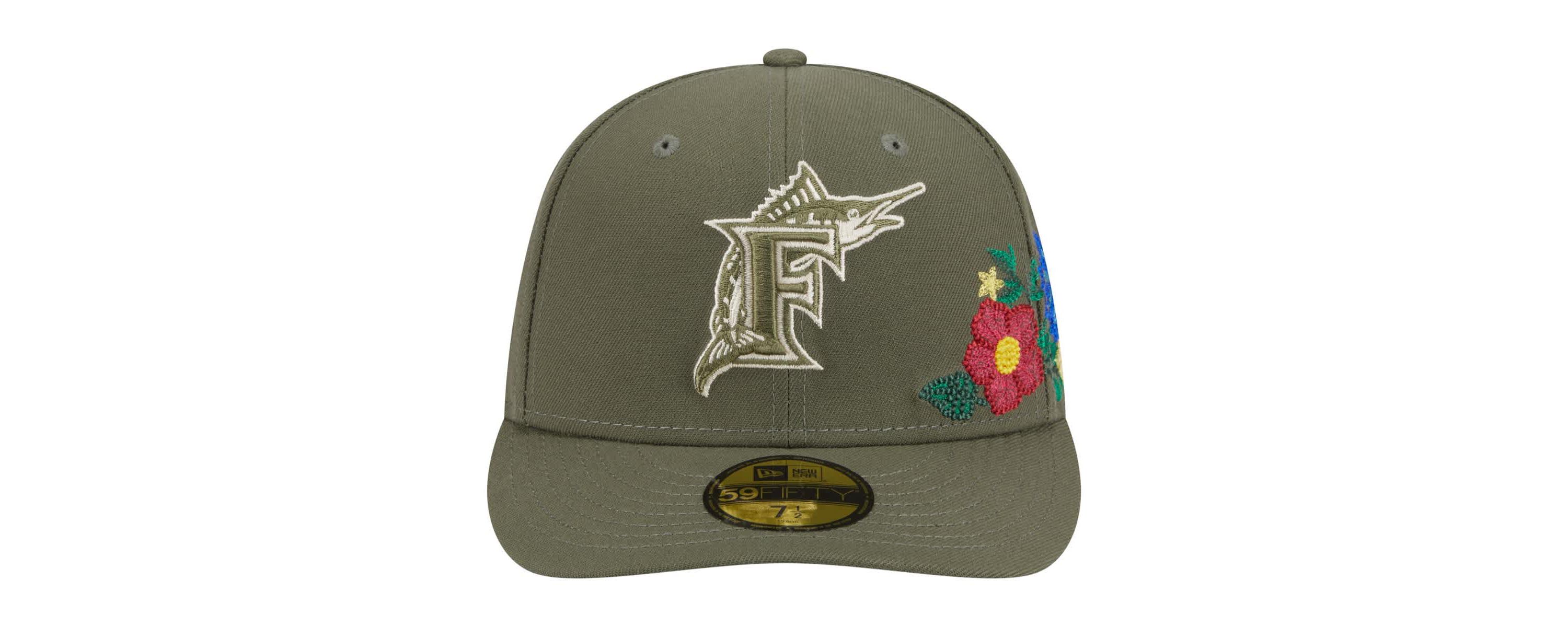 Cooperstown Teams Florida Marlins Cooperstown Collection Tonal Florals 59FIFTY Fitted Hat