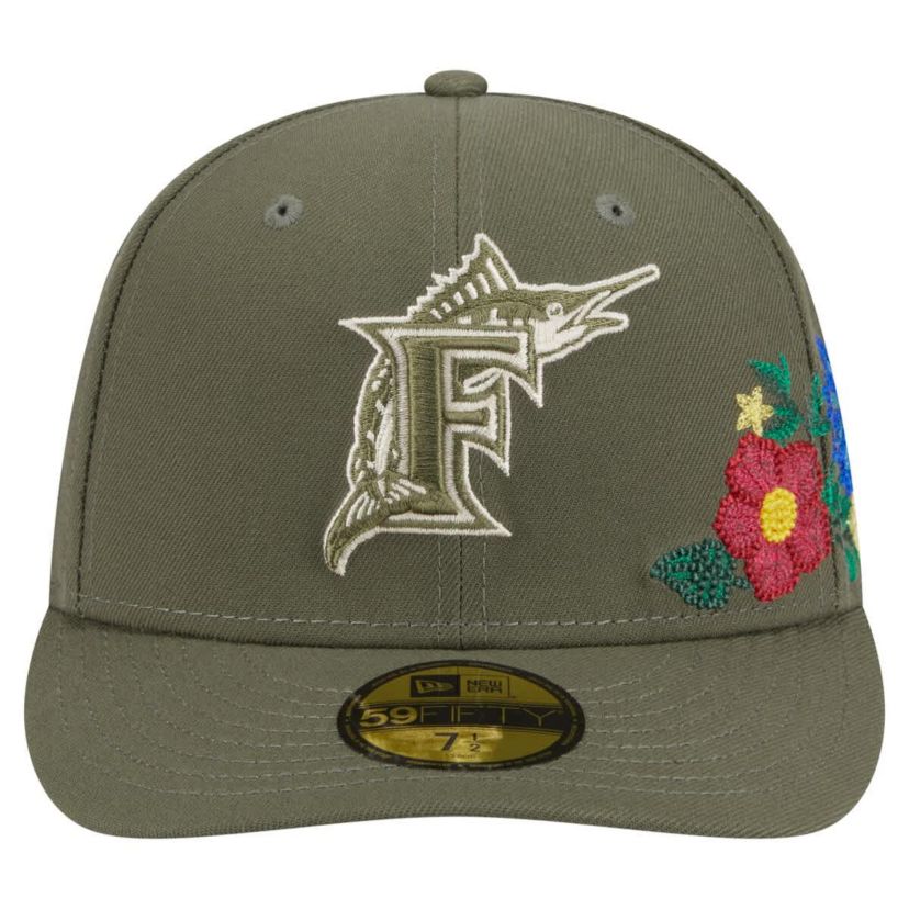 Cooperstown Teams Florida Marlins Cooperstown Collection Tonal Florals 59FIFTY Fitted Hat