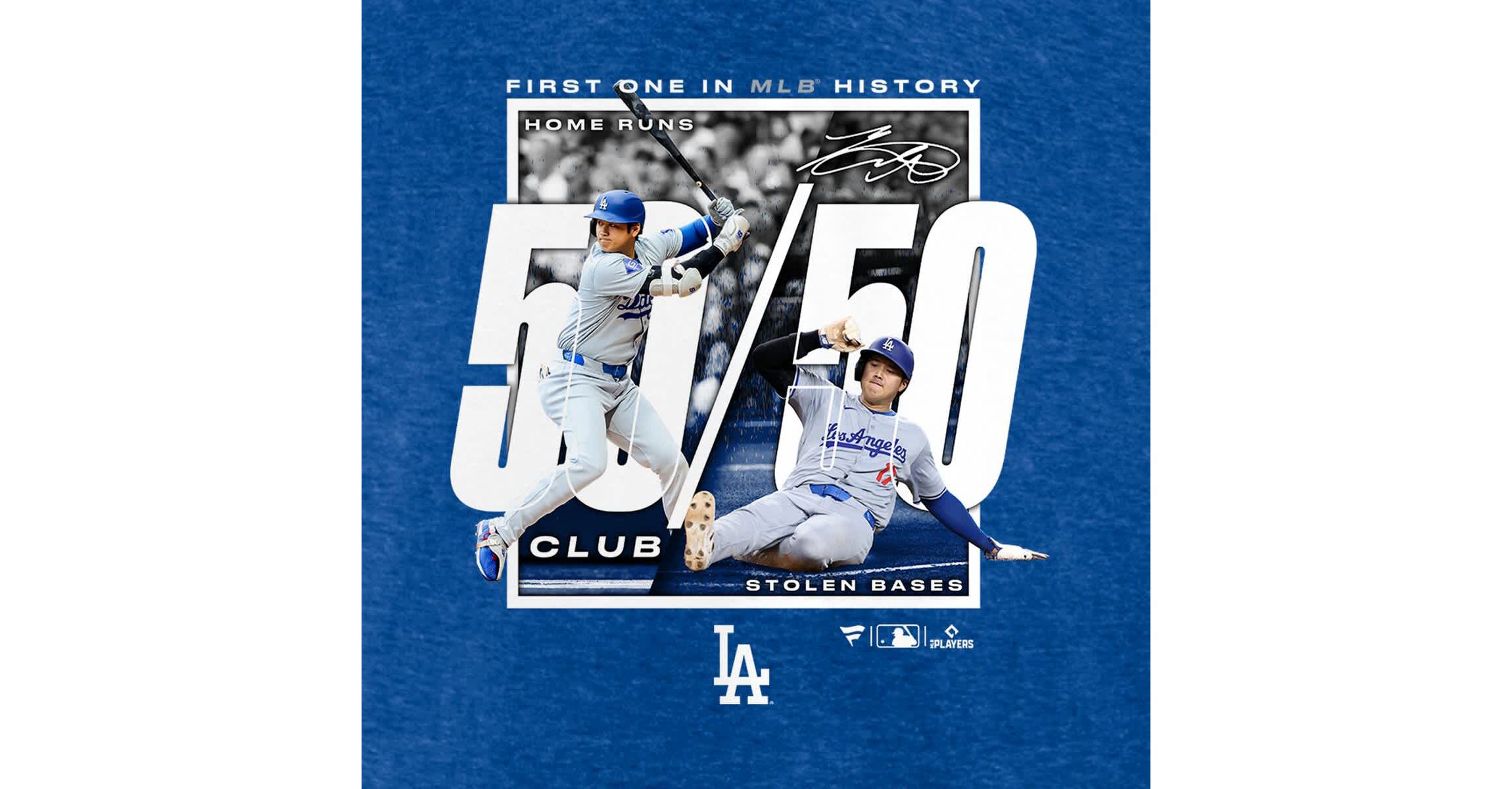MLB Fanatics Shohei Ohtani Los Angeles Dodgers 50/50 Club T-Shirt