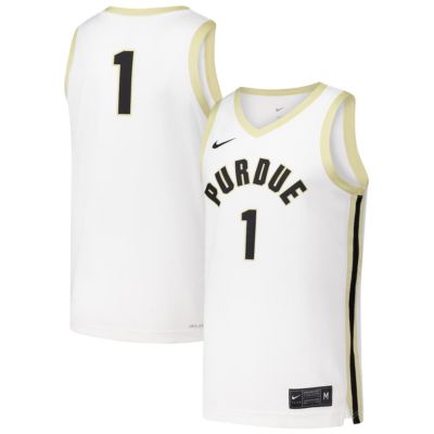 Men's NCAA Nike #1 Purdue Boilermakers Replica Basketball Jersey, White, 2XL