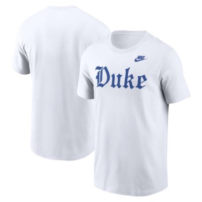 Men's Duke Blue Devils NCAA Nike Duke Devils Old English T-Shirt, White, Medium