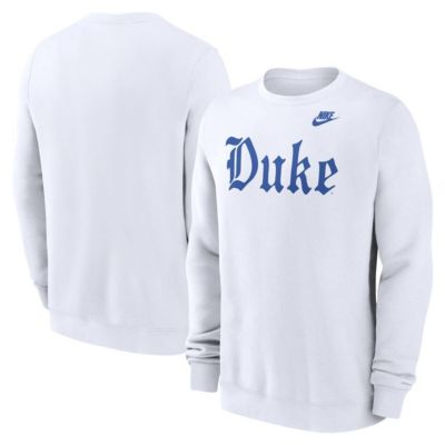 Men's Duke Blue Devils NCAA Nike Duke Devils Old English Pullover Sweatshirt, White, XL