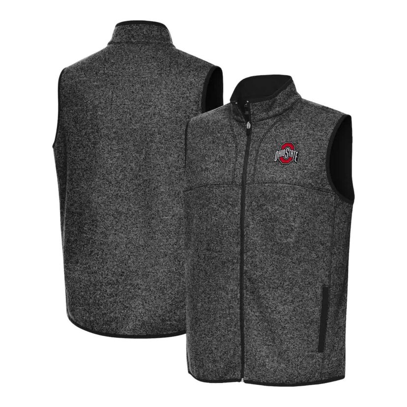 NCAA Heather Ohio State Buckeyes Fortune Full-Zip Vest