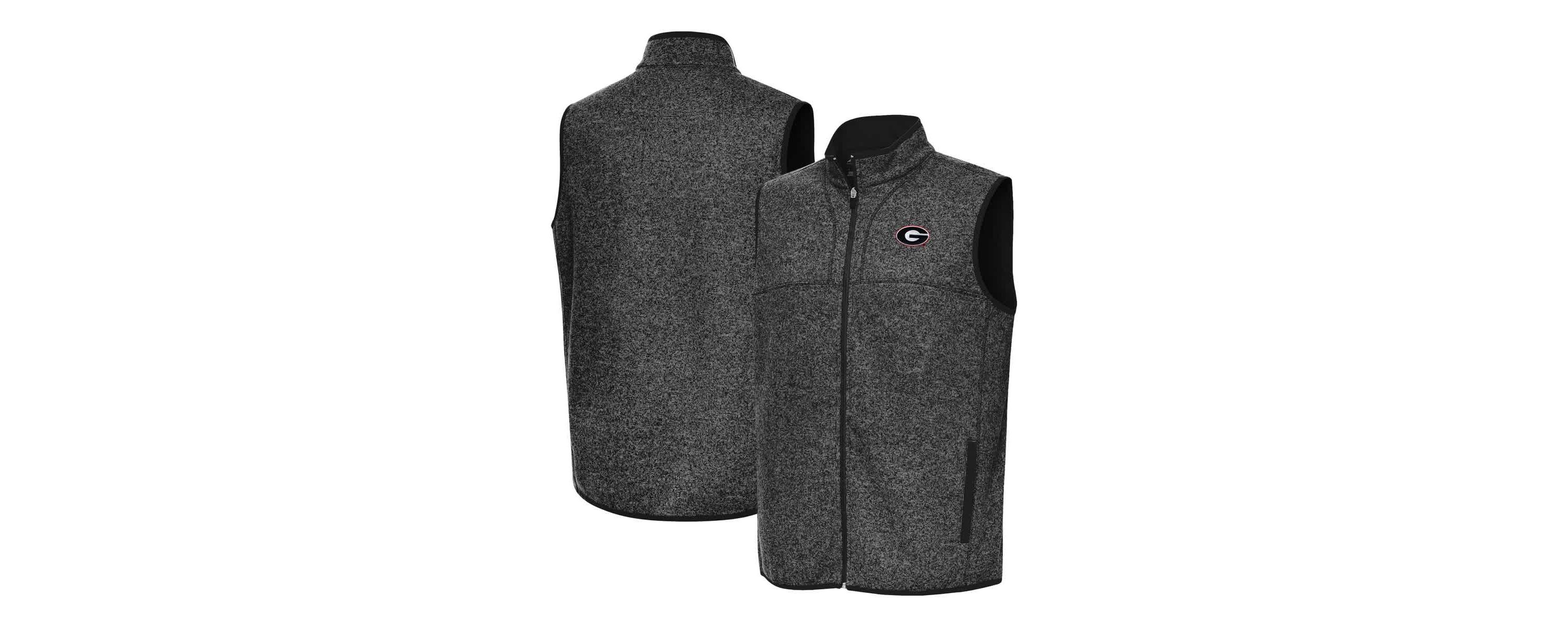 NCAA Heather Georgia Bulldogs Fortune Full-Zip Vest