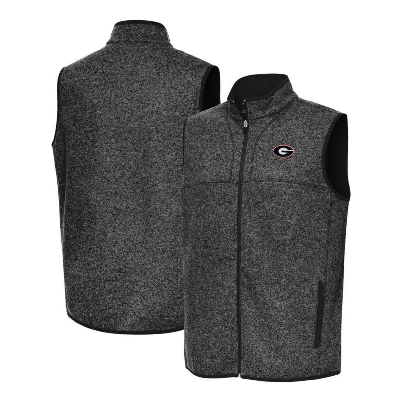 NCAA Heather Georgia Bulldogs Fortune Full-Zip Vest