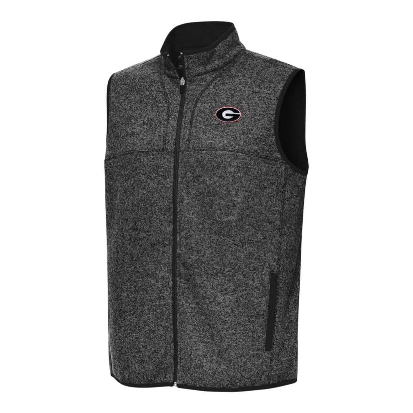 NCAA Heather Georgia Bulldogs Fortune Full-Zip Vest