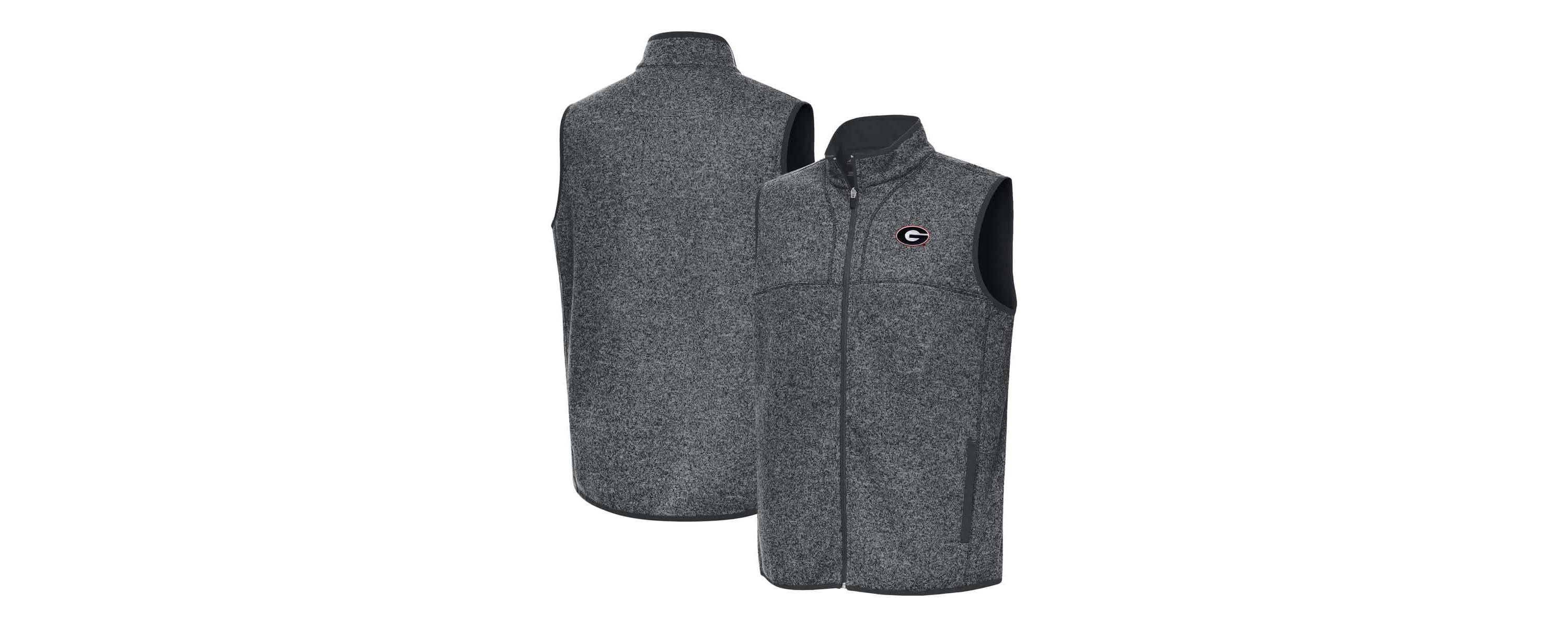 NCAA Heather Georgia Bulldogs Fortune Full-Zip Vest