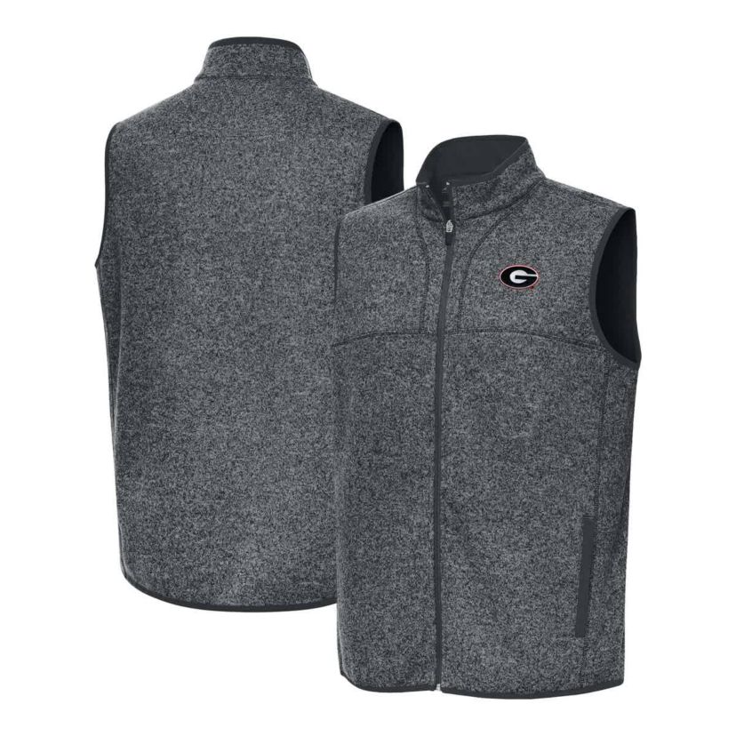 NCAA Heather Georgia Bulldogs Fortune Full-Zip Vest