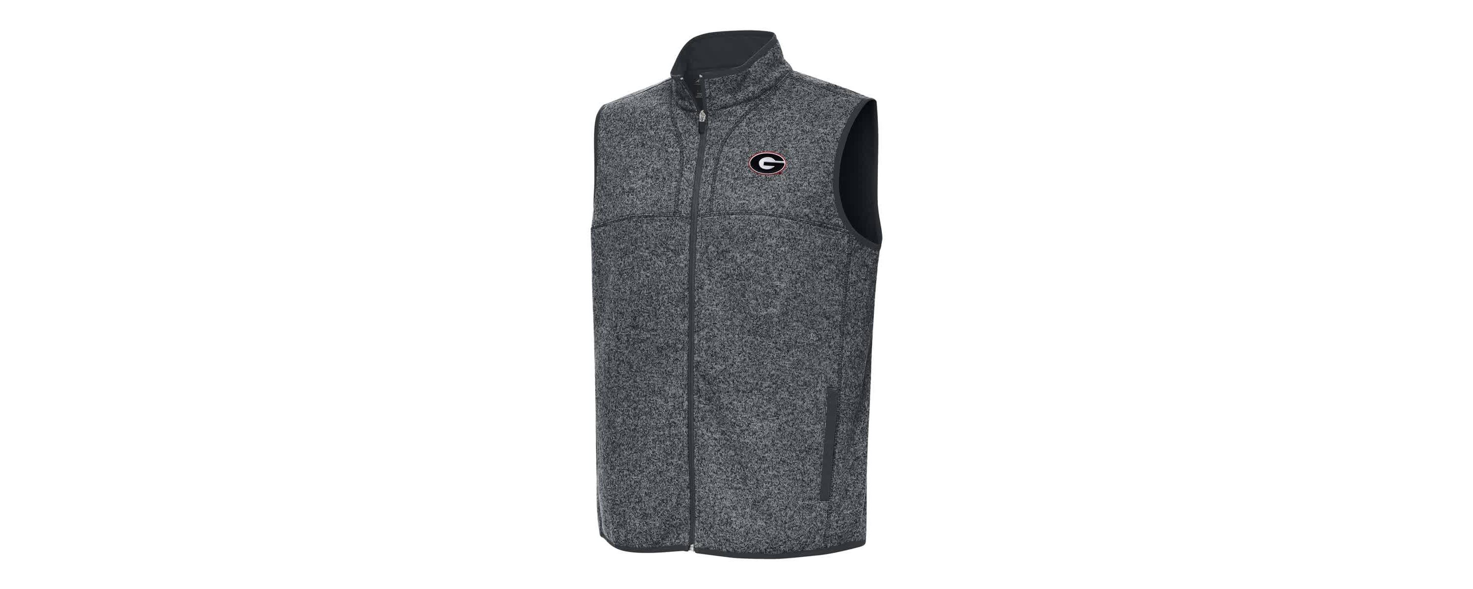 NCAA Heather Georgia Bulldogs Fortune Full-Zip Vest