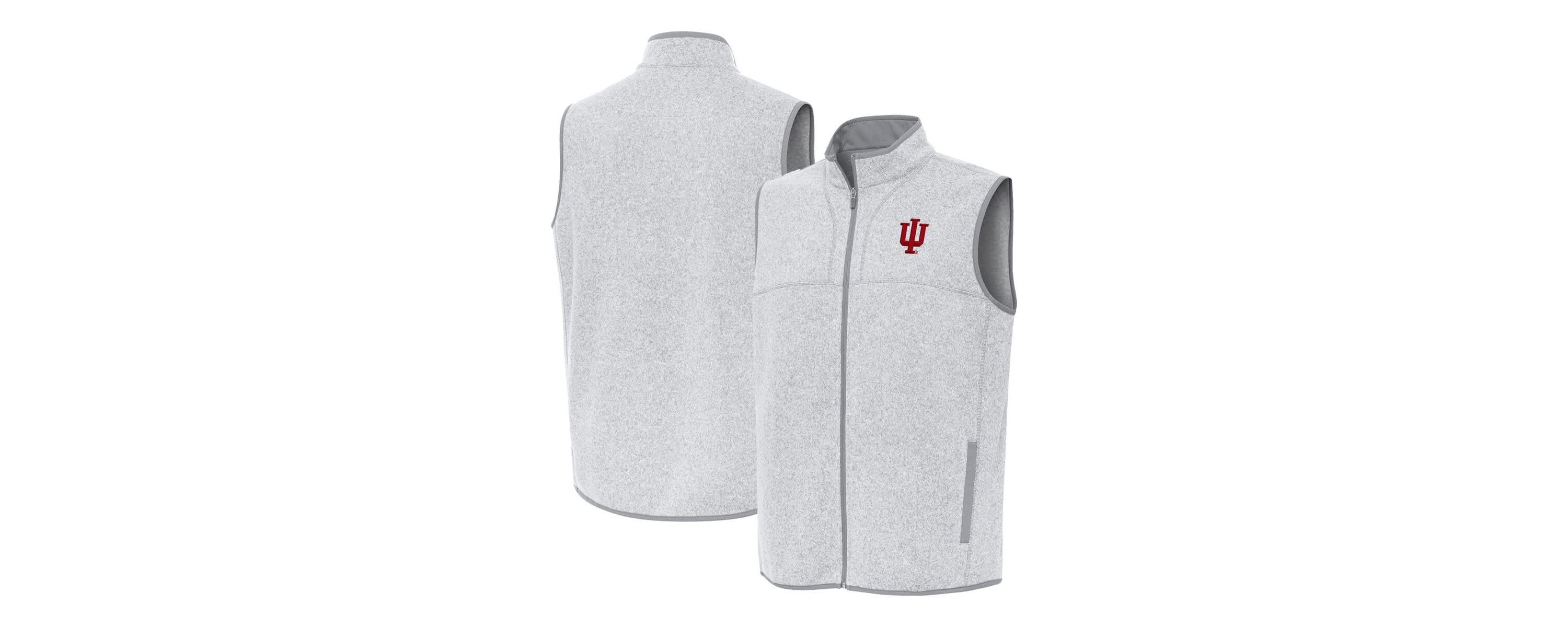 NCAA Heather Indiana Hoosiers Fortune Full-Zip Vest