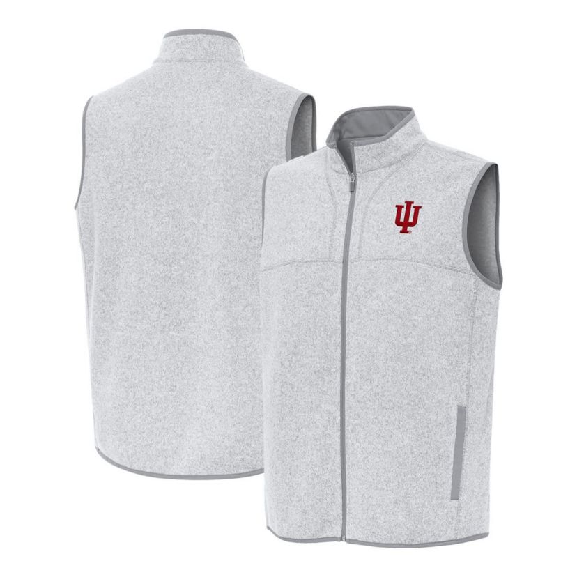 NCAA Heather Indiana Hoosiers Fortune Full-Zip Vest