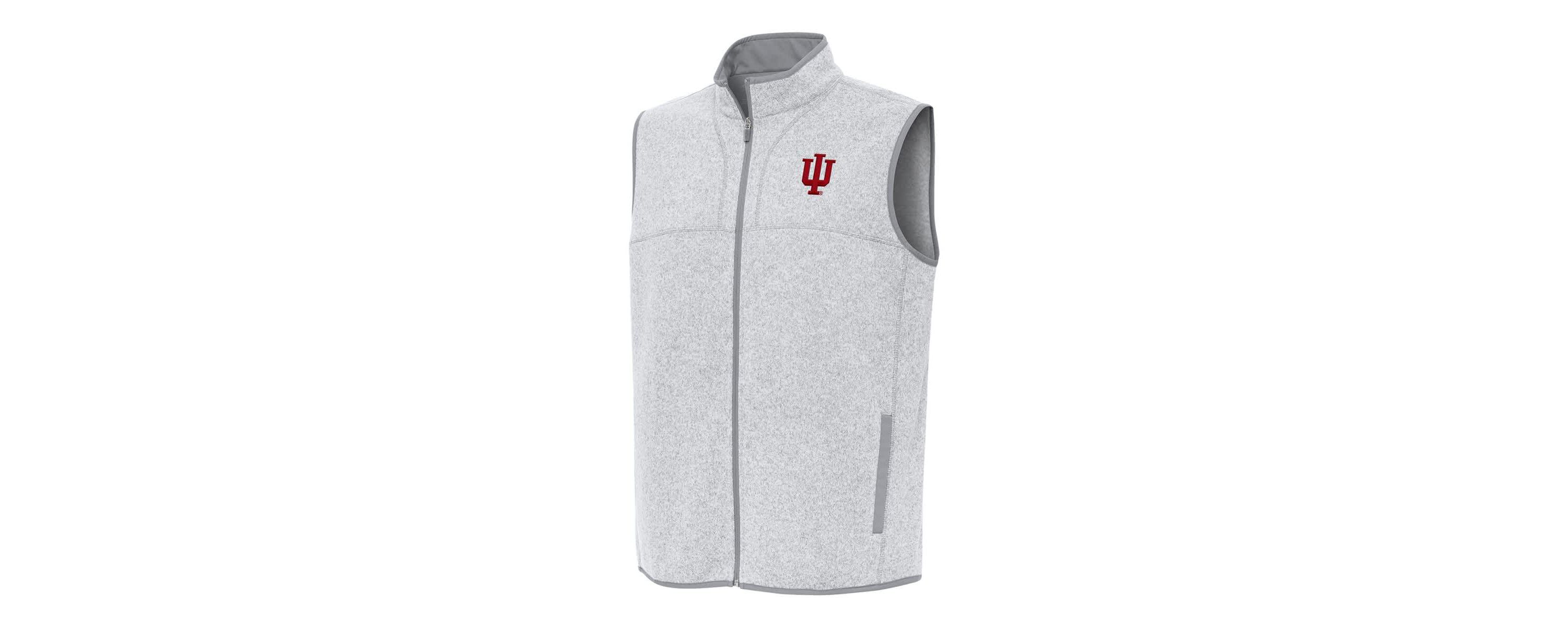 NCAA Heather Indiana Hoosiers Fortune Full-Zip Vest