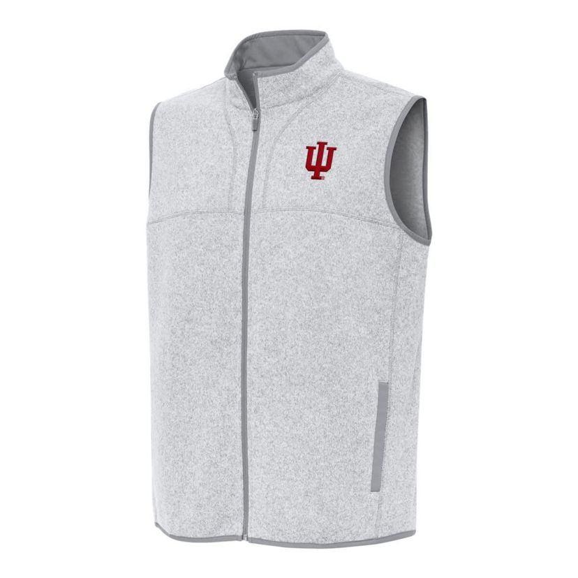 NCAA Heather Indiana Hoosiers Fortune Full-Zip Vest