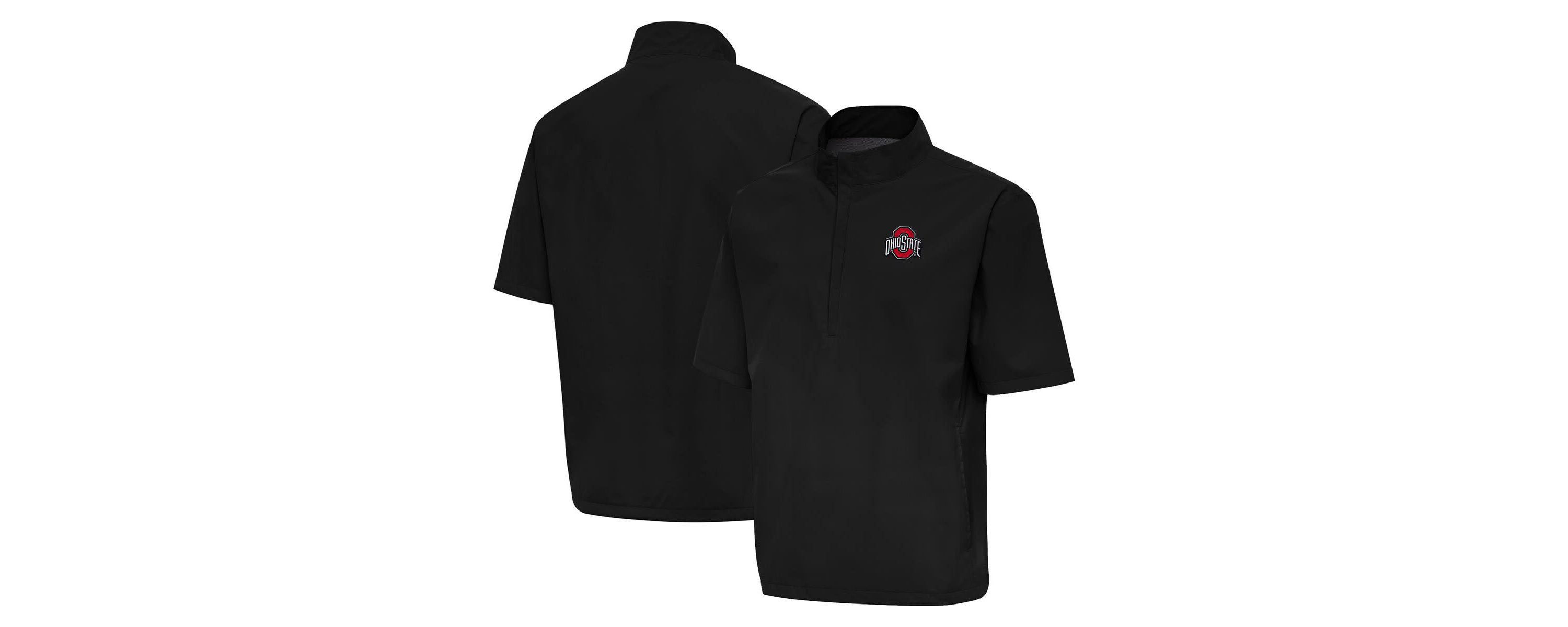 NCAA Ohio State Buckeyes Brisk Short Sleeve Quarter-Zip Windshirt
