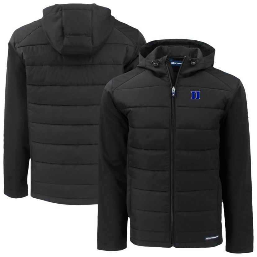 Duke Blue Devils NCAA Duke Devils Evoke Hybrid Eco Softshell Recycled Full-Zip Hoodie Jacket