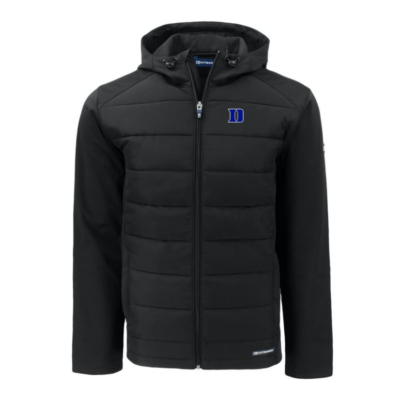 Duke Blue Devils NCAA Duke Devils Evoke Hybrid Eco Softshell Recycled Full-Zip Hoodie Jacket