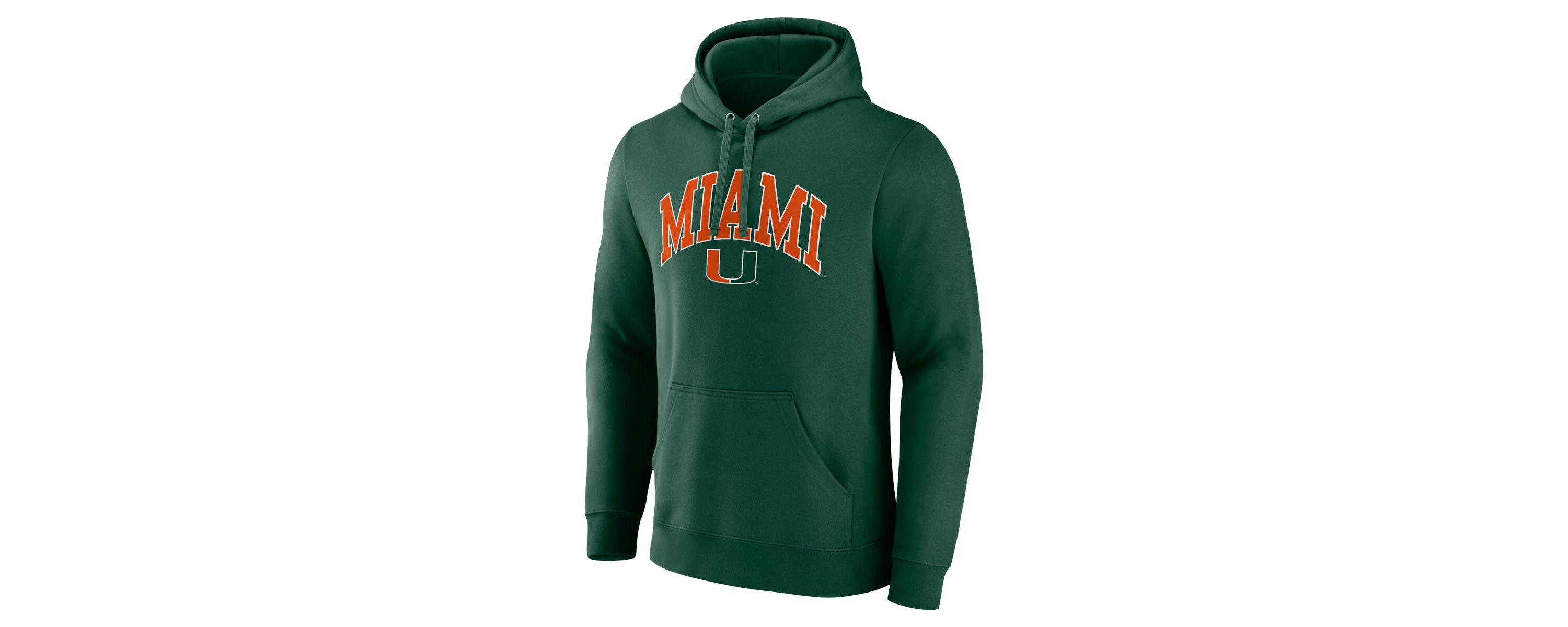 Miami (FL) Hurricanes NCAA Fanatics Miami Hurricanes Classic Arched Applique Fleece Pullover Hoodie