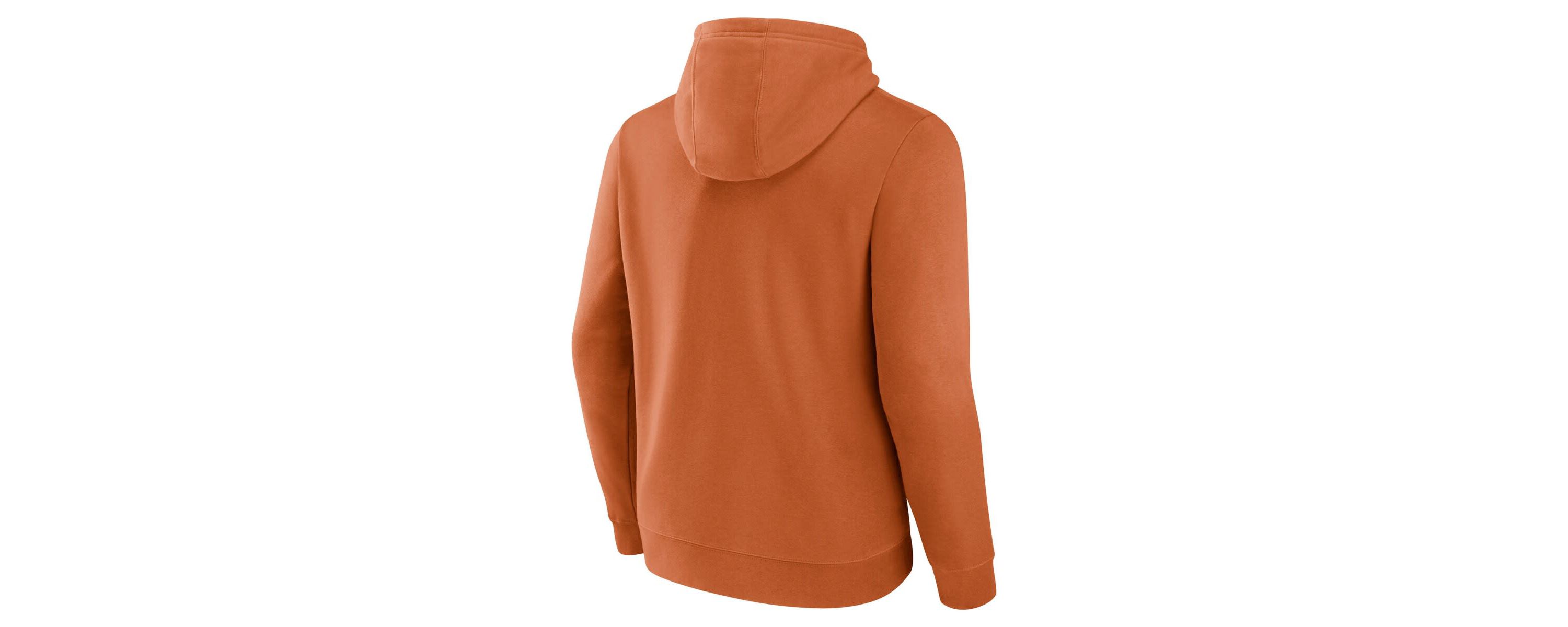 NCAA Fanatics Burnt Texas Longhorns Classic Arched Applique Fleece Pullover Hoodie