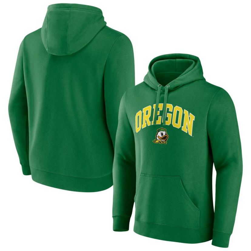 NCAA Fanatics Oregon Ducks Classic Arched Applique Fleece Pullover Hoodie