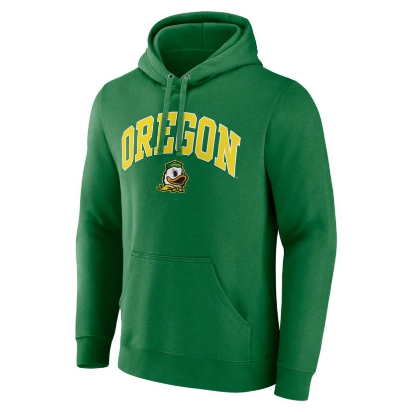 NCAA Fanatics Oregon Ducks Classic Arched Applique Fleece Pullover Hoodie