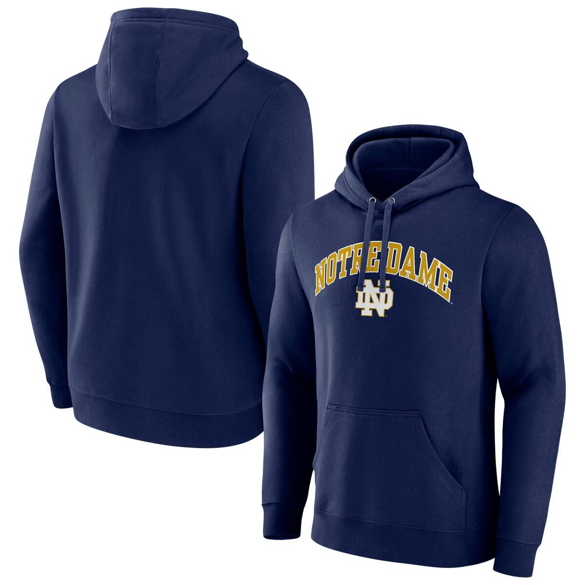 NCAA Fanatics Notre Dame Fighting Irish Classic Arched Applique Fleece Pullover Hoodie