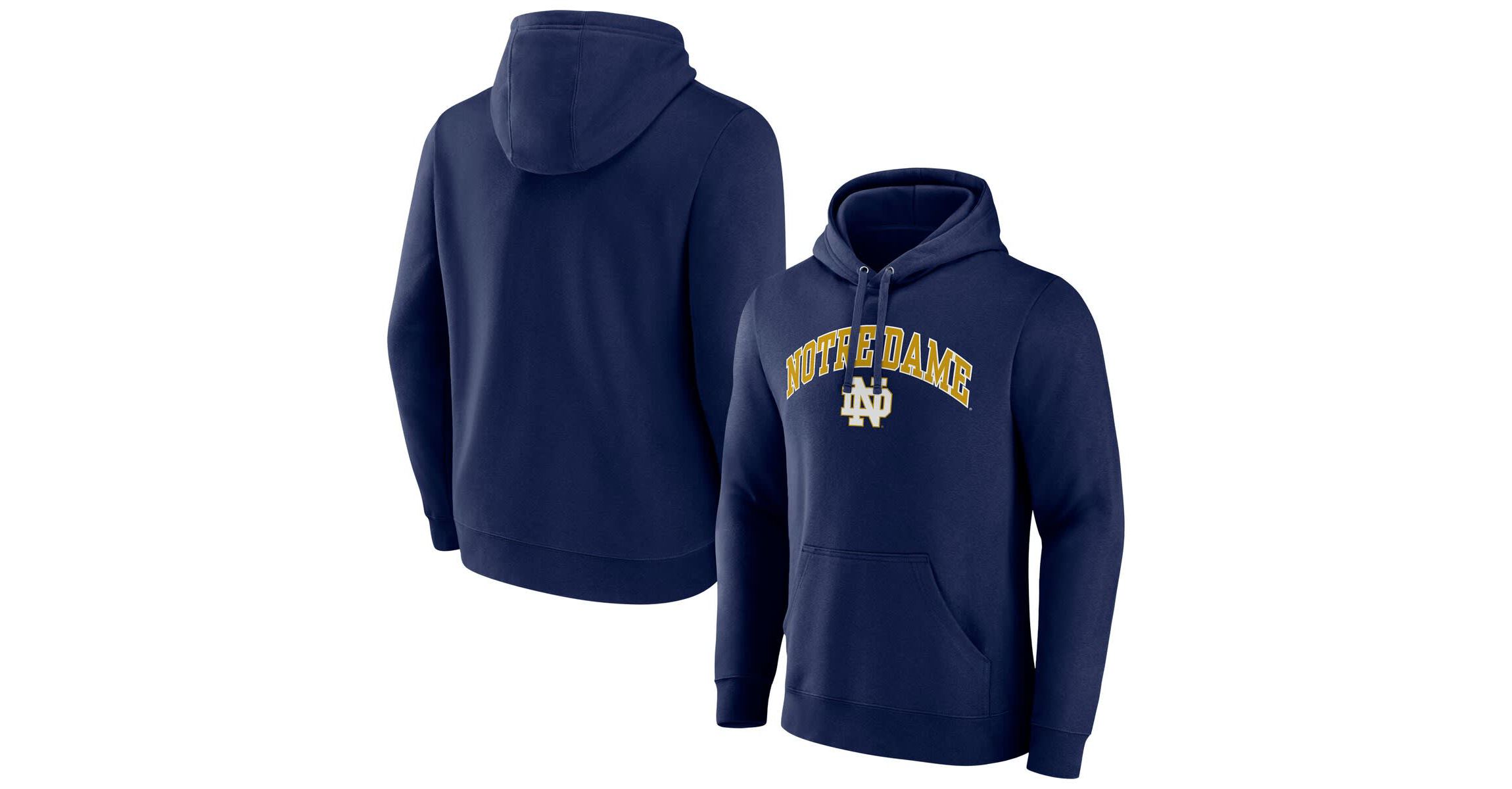 NCAA Fanatics Notre Dame Fighting Irish Classic Arched Applique Fleece Pullover Hoodie