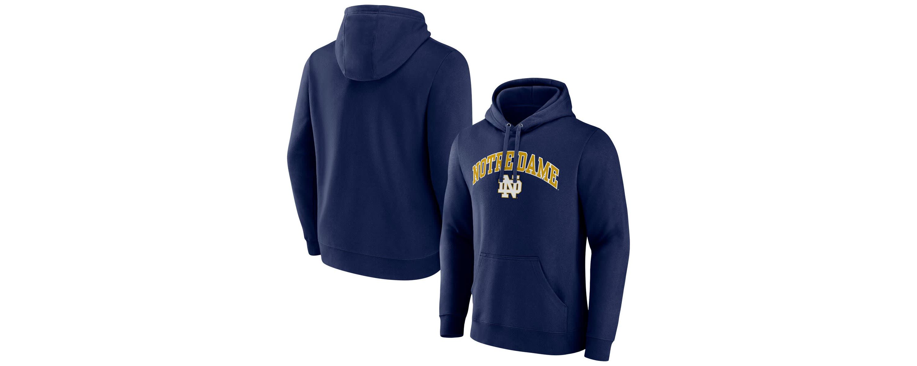 NCAA Fanatics Notre Dame Fighting Irish Classic Arched Applique Fleece Pullover Hoodie