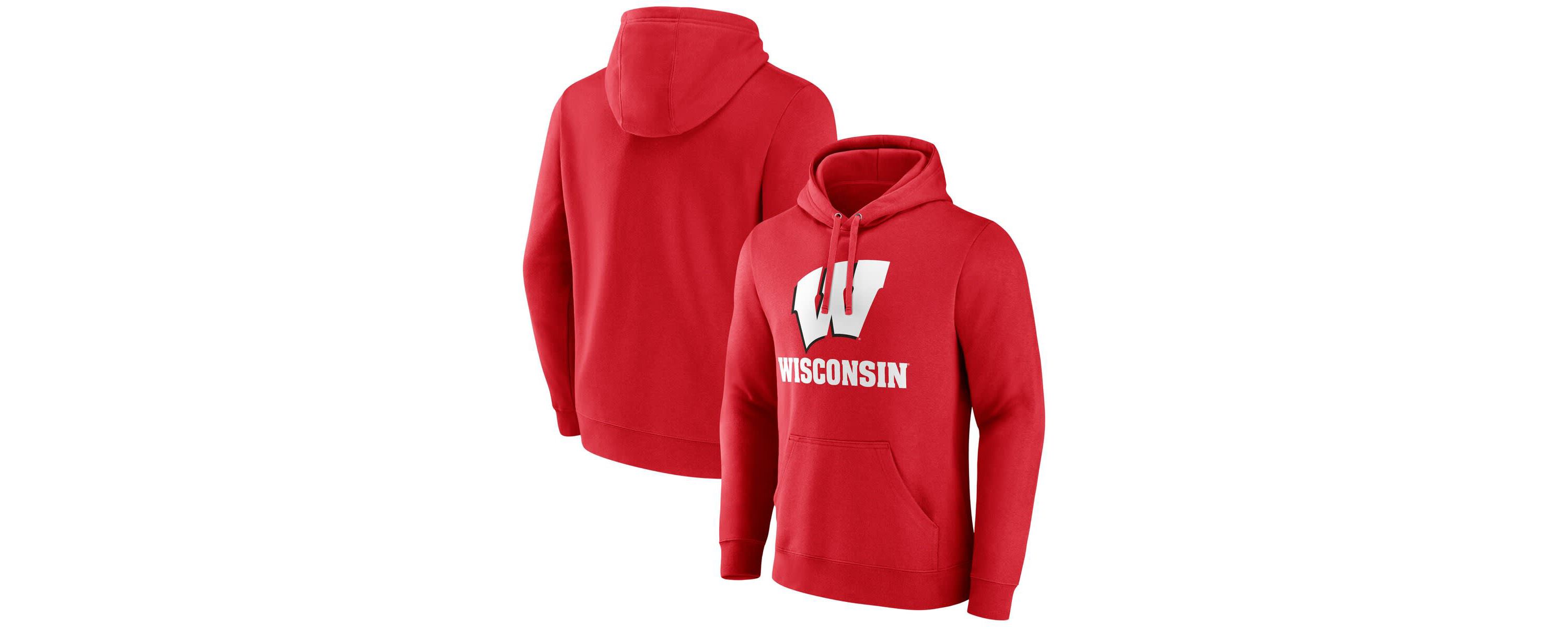NCAA Fanatics Wisconsin Badgers Team Lockup Pullover Hoodie