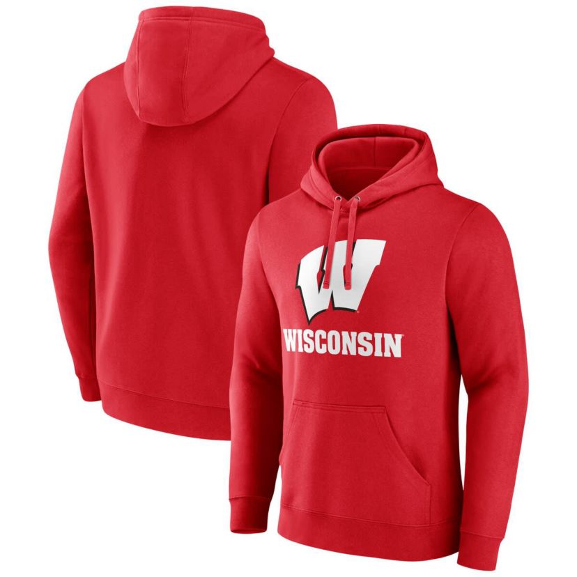 NCAA Fanatics Wisconsin Badgers Team Lockup Pullover Hoodie