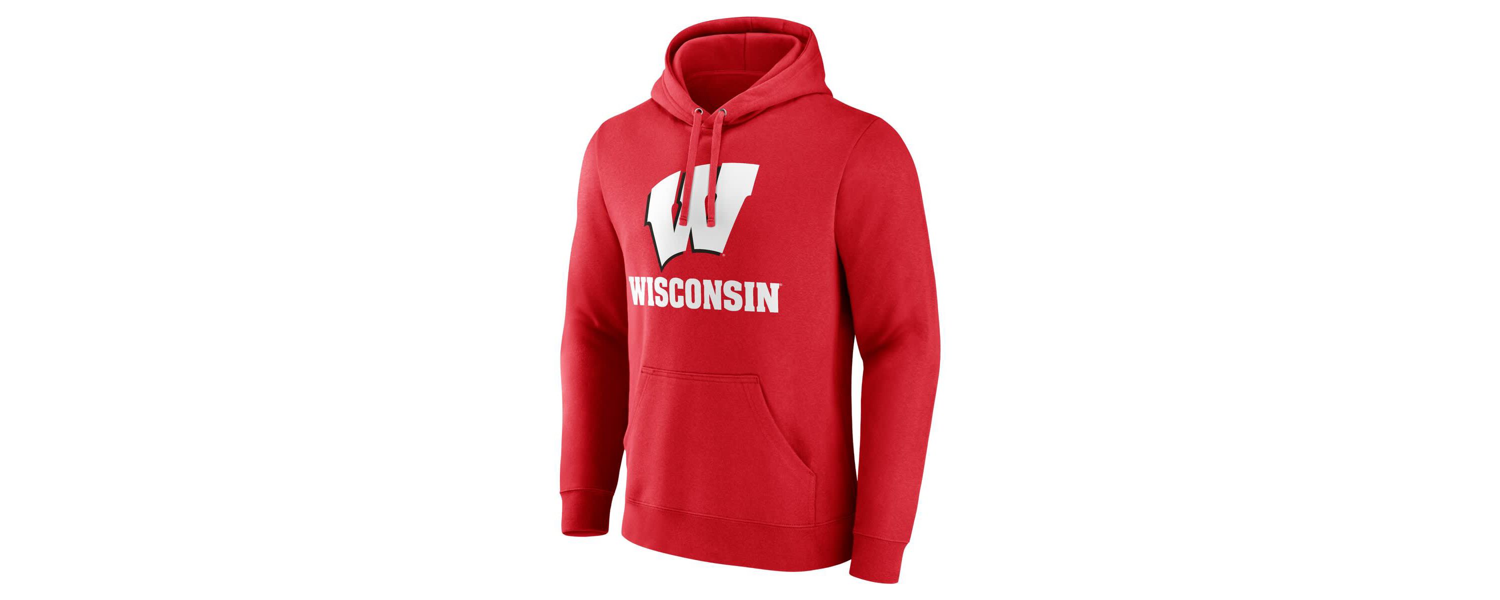 NCAA Fanatics Wisconsin Badgers Team Lockup Pullover Hoodie