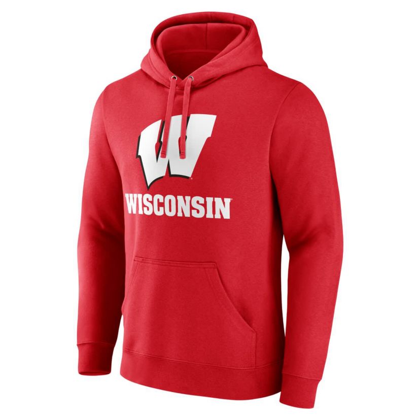 NCAA Fanatics Wisconsin Badgers Team Lockup Pullover Hoodie