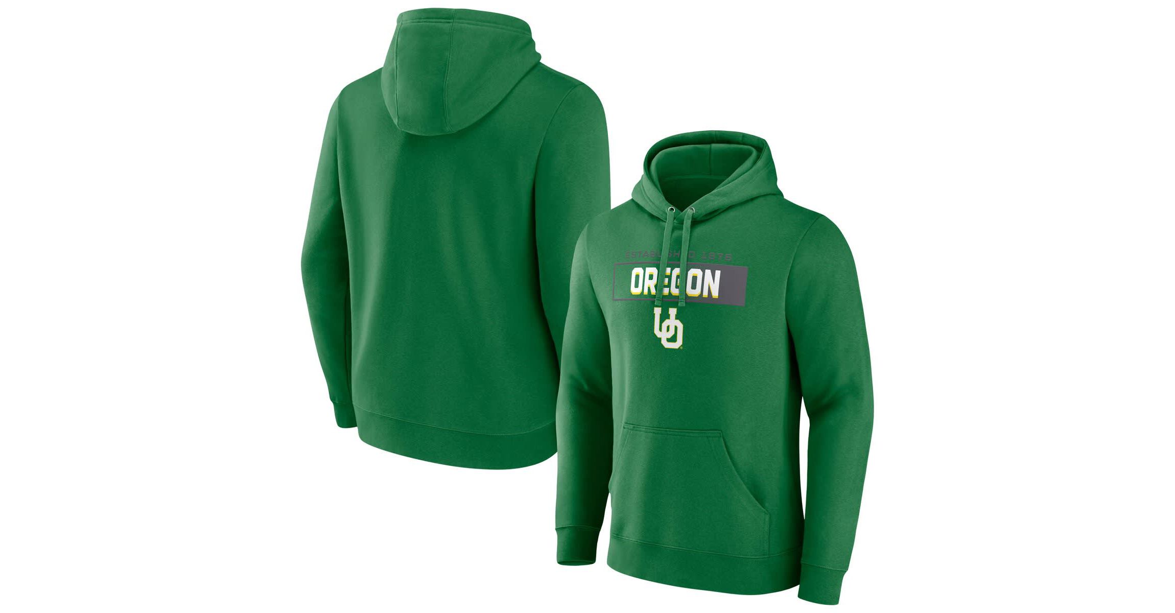 NCAA Fanatics Oregon Ducks Iconic Fleece Down The Field Pullover Hoodie