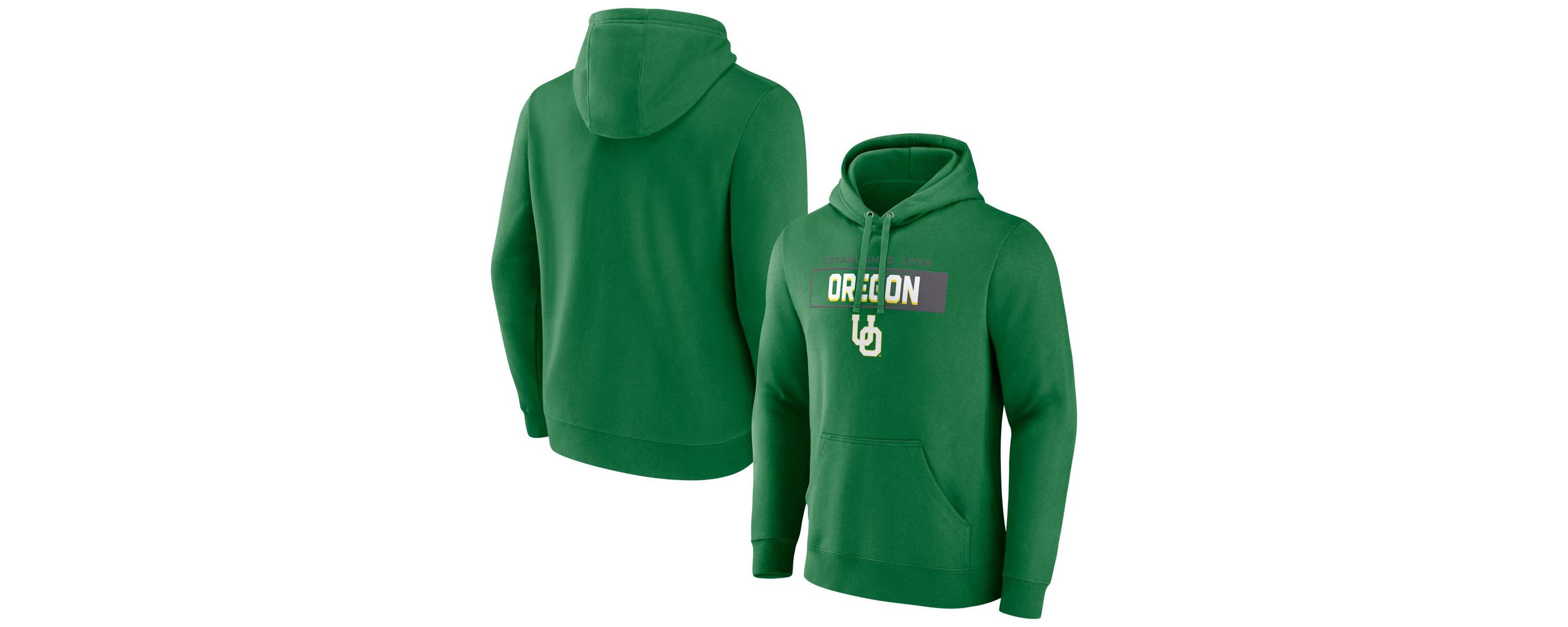 NCAA Fanatics Oregon Ducks Iconic Fleece Down The Field Pullover Hoodie