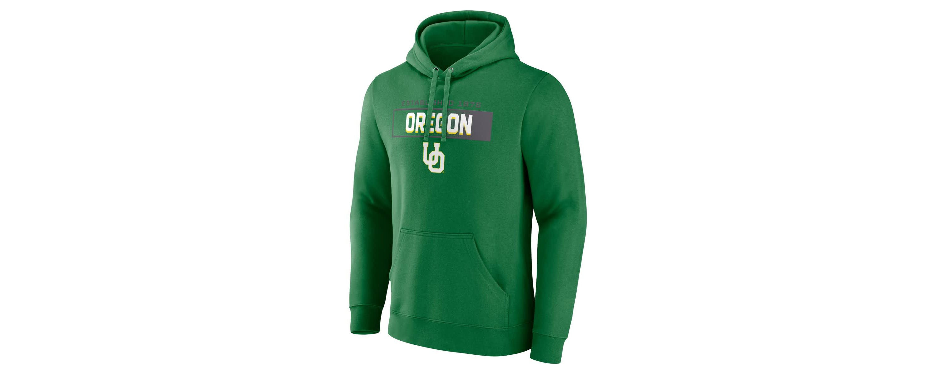 NCAA Fanatics Oregon Ducks Iconic Fleece Down The Field Pullover Hoodie