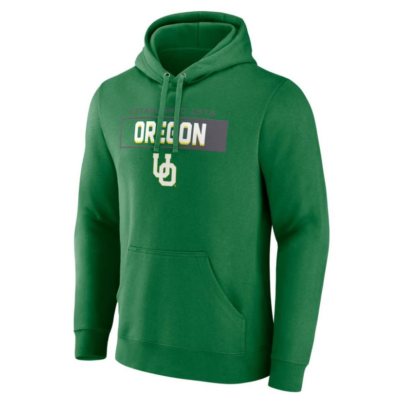 NCAA Fanatics Oregon Ducks Iconic Fleece Down The Field Pullover Hoodie