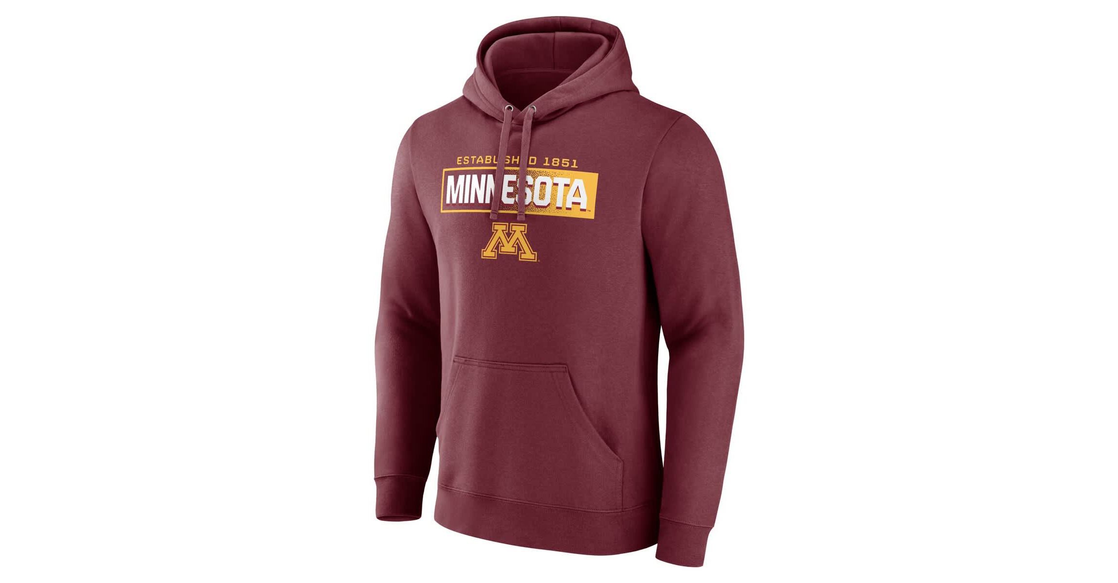 NCAA Fanatics Minnesota Golden Gophers Iconic Fleece Down The Field Pullover Hoodie