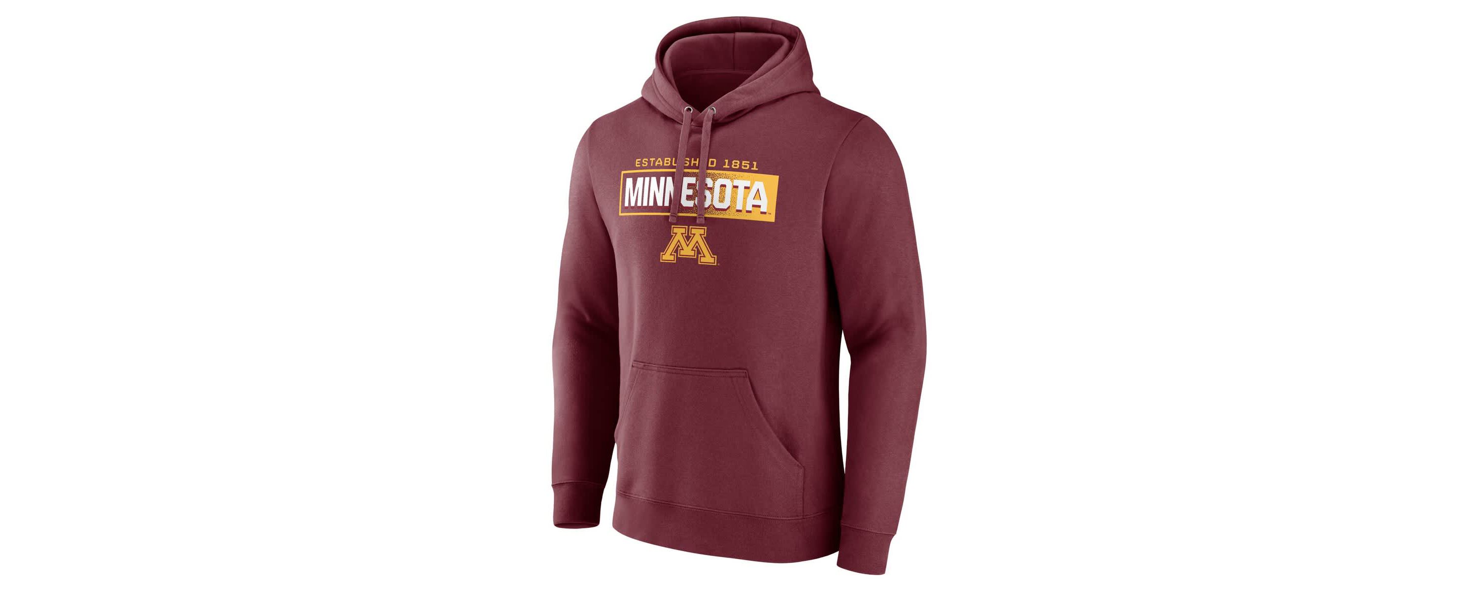 NCAA Fanatics Minnesota Golden Gophers Iconic Fleece Down The Field Pullover Hoodie