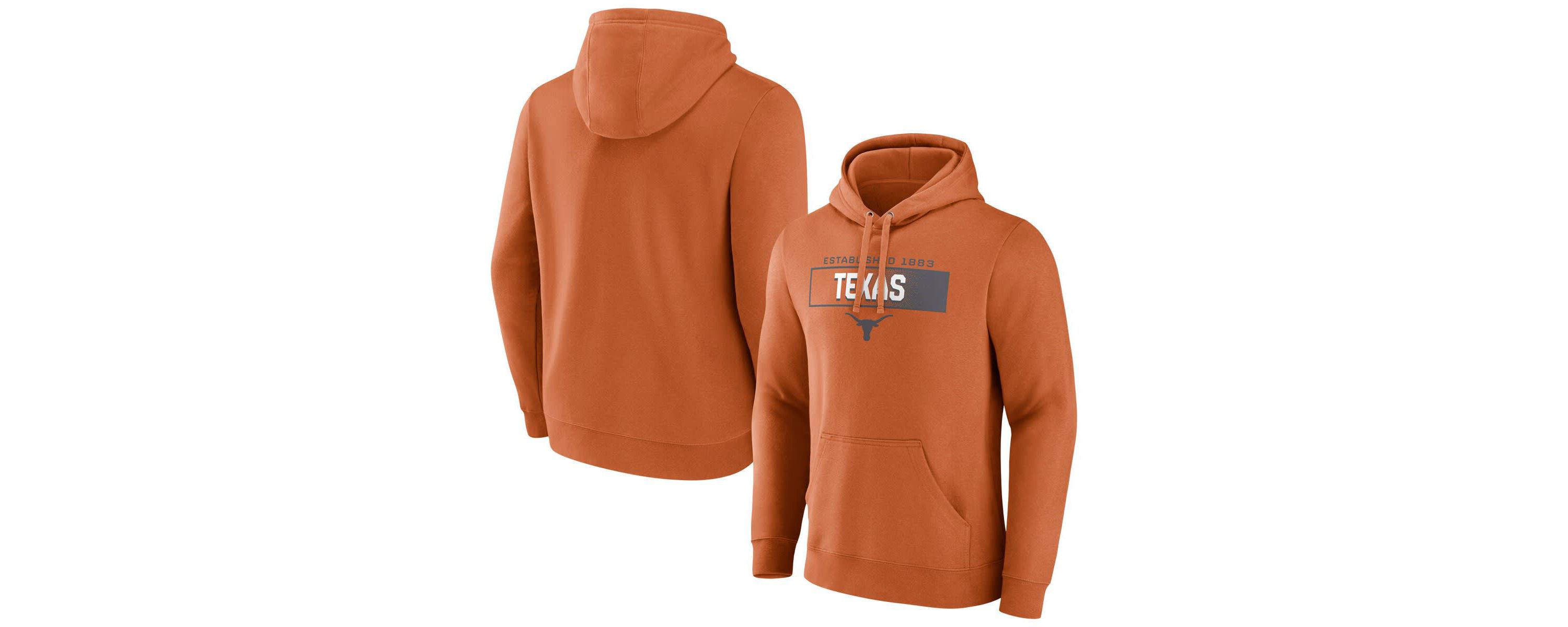 NCAA Fanatics Texas Texas Longhorns Iconic Fleece Down The Field Pullover Hoodie