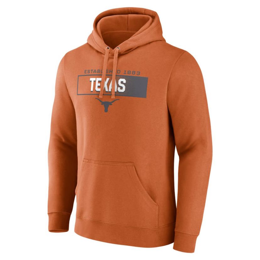 NCAA Fanatics Texas Texas Longhorns Iconic Fleece Down The Field Pullover Hoodie