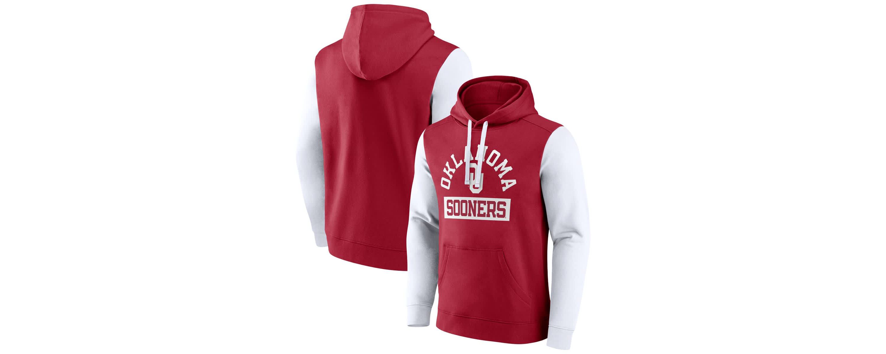 NCAA Fanatics Oklahoma Sooners Extra Point Color-Block Pullover Hoodie