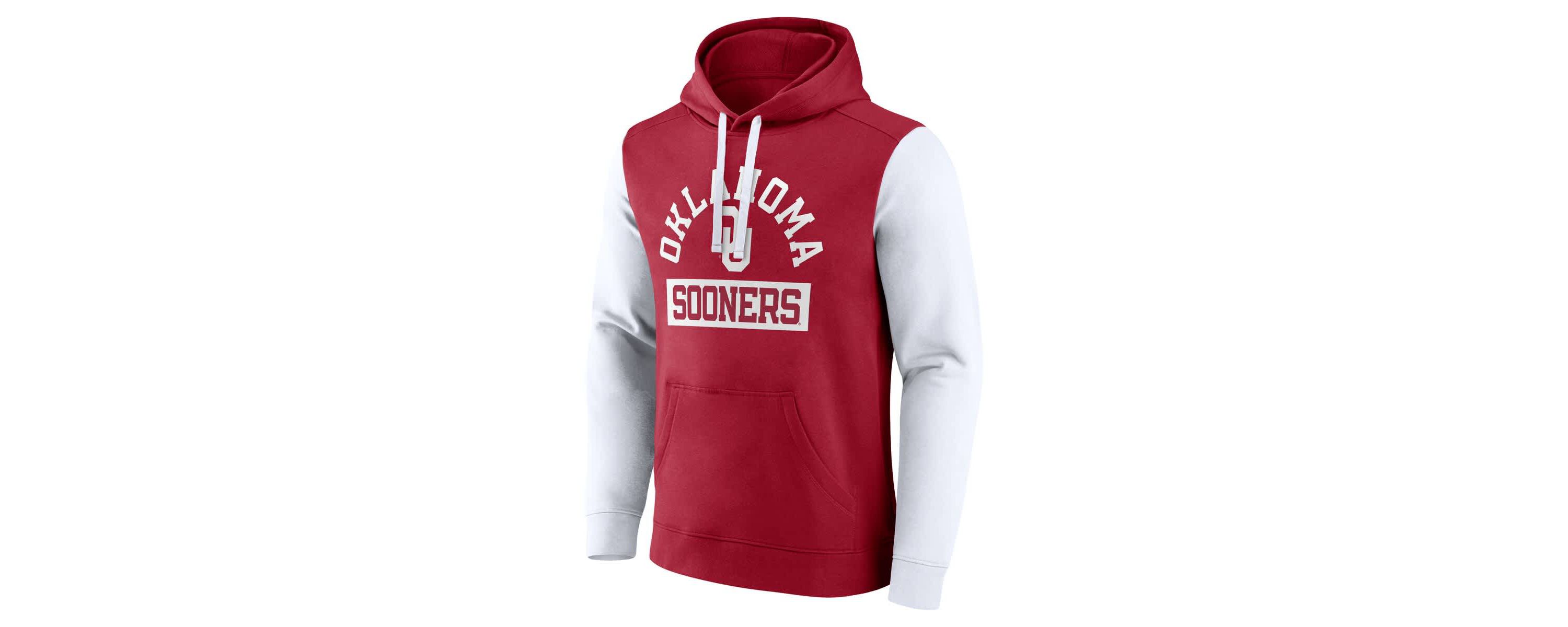 NCAA Fanatics Oklahoma Sooners Extra Point Color-Block Pullover Hoodie