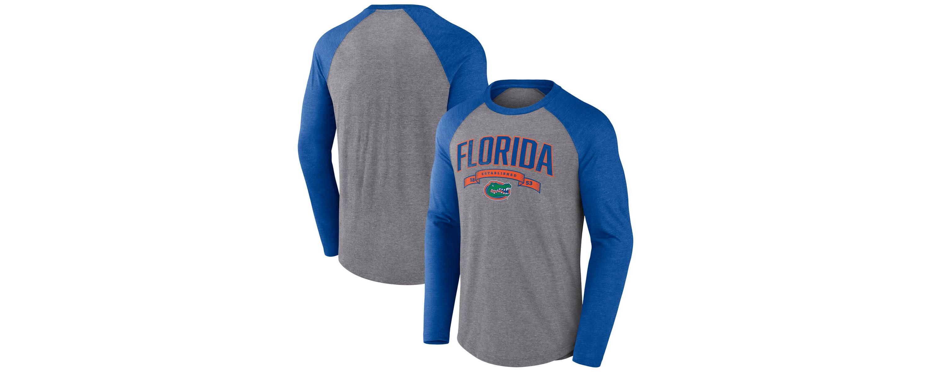NCAA Fanatics Florida Gators Banner Year Tri-Blend Raglan Long Sleeve T-Shirt