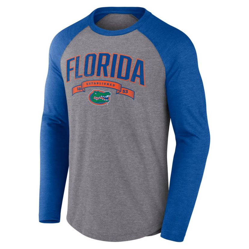 NCAA Fanatics Florida Gators Banner Year Tri-Blend Raglan Long Sleeve T-Shirt