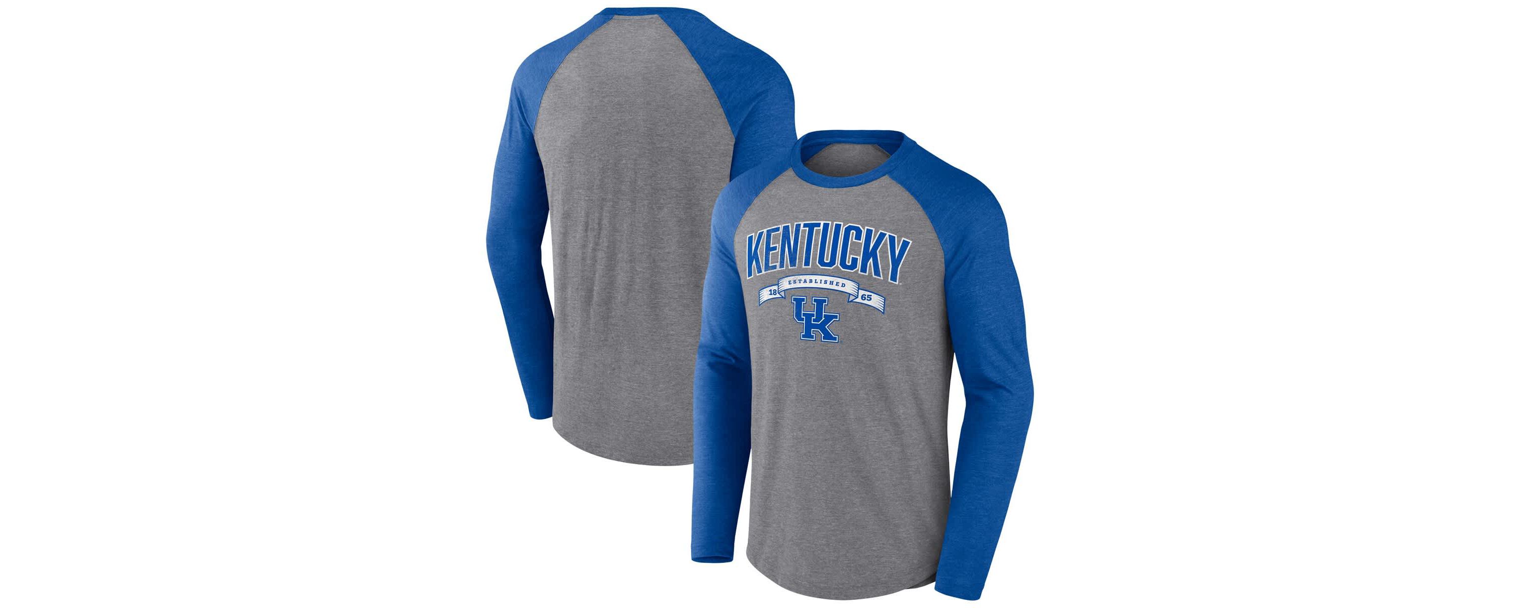 NCAA Fanatics Kentucky Wildcats Banner Year Tri-Blend Raglan Long Sleeve T-Shirt