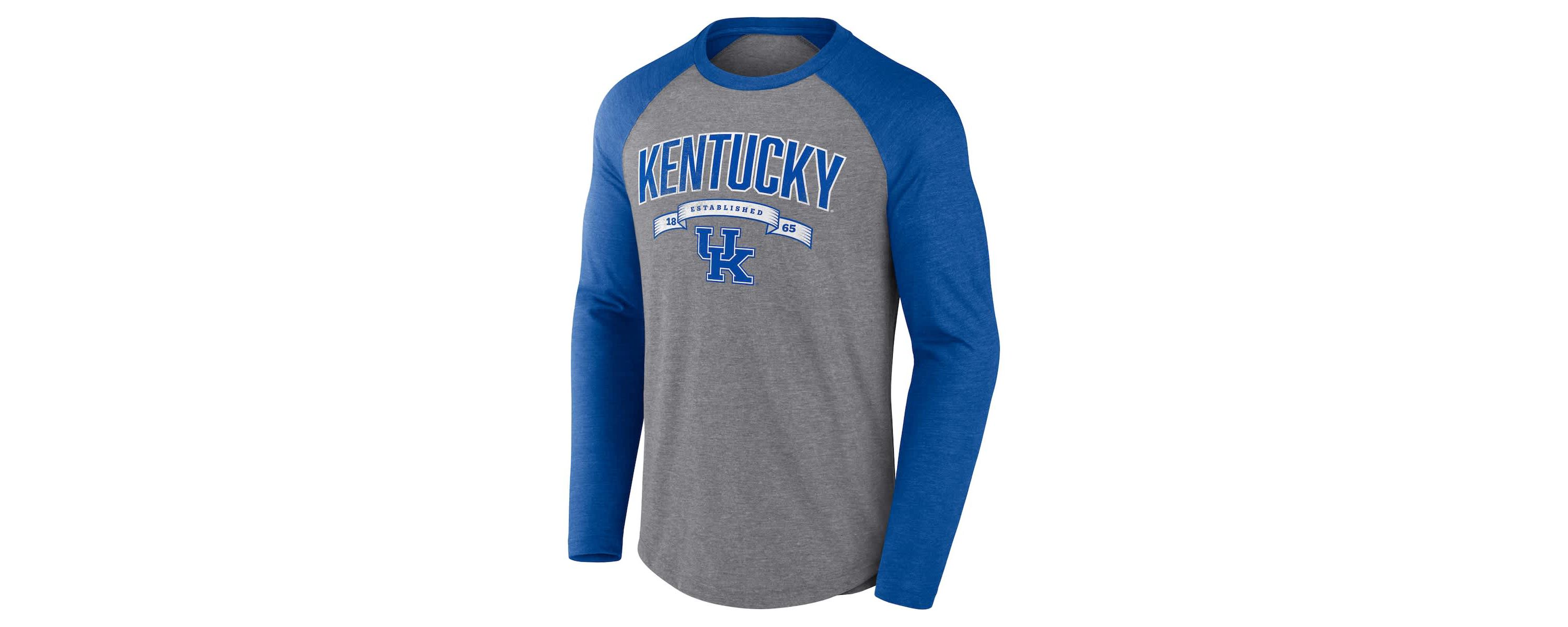 NCAA Fanatics Kentucky Wildcats Banner Year Tri-Blend Raglan Long Sleeve T-Shirt