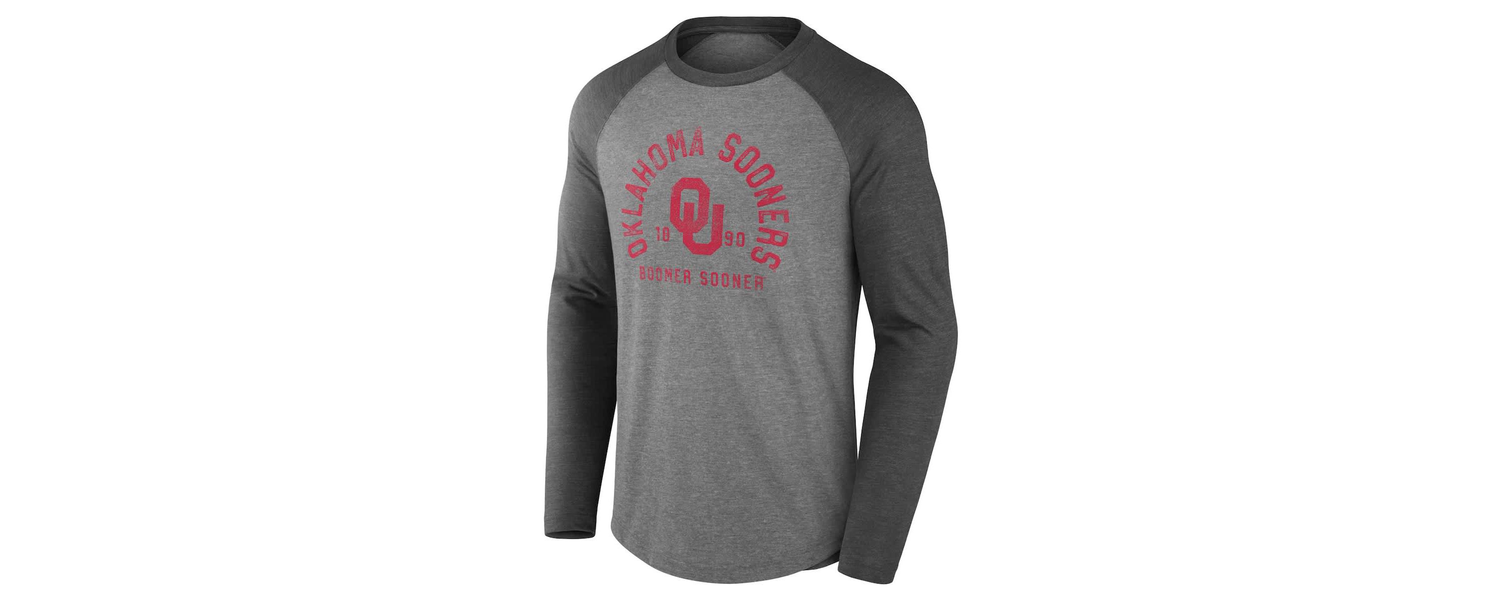 NCAA Fanatics Oklahoma Sooners Ball Drop Tri-Blend Raglan Long Sleeve T-Shirt